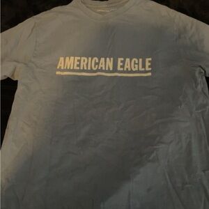 American Eagle Outfitters Gray Tee with White Logo